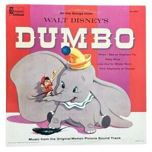 Vintage 1959 Walt Disney Dumbo Soundtrack Vinyl LP DQ-1204 Disneyland Records